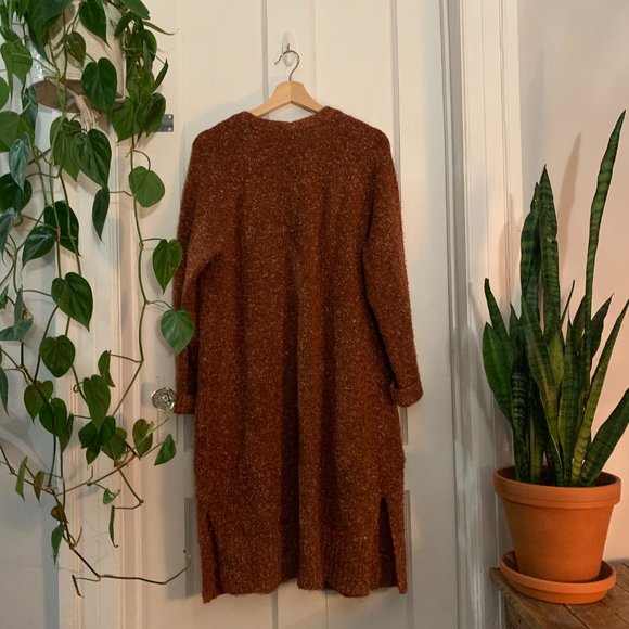 Longline Rust Open Cardigan - Picture 6 of 6